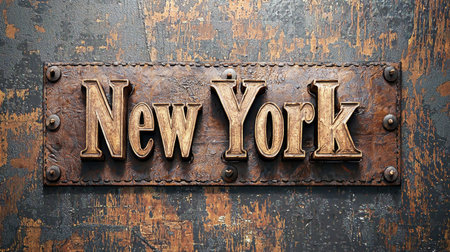 Leather New York City symbol art poster.の素材