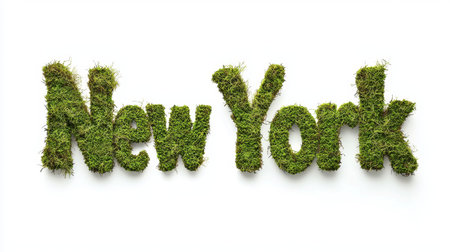 New York City symbol art poster Moss-Covered Letters.の素材