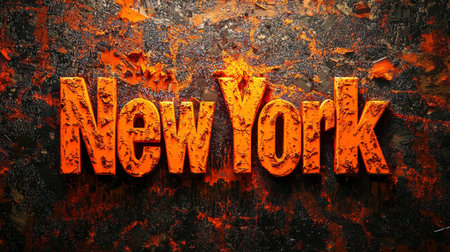Orange New York City symbol art poster.の素材