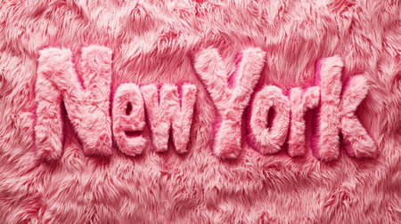 Pink Fur New York City symbol art poster.の素材
