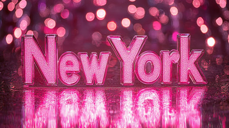 Pink Glass New York City symbol art poster.の素材