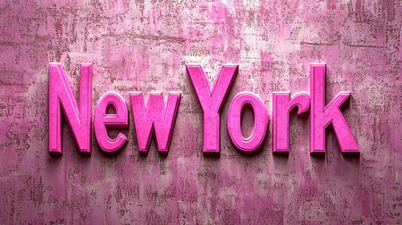 Pink Glossy Surface New York City symbol art poster.の素材