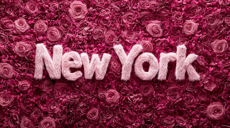 Rose Fur New York City symbol art poster.の素材