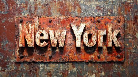 Rusty Iron New York City symbol art poster.の素材