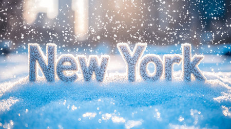 Snow New York City symbol art poster.の素材