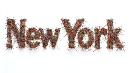 New York City symbol art poster String Art Lettering.の素材