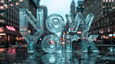 Transparent Glass New York City symbol art poster.の素材