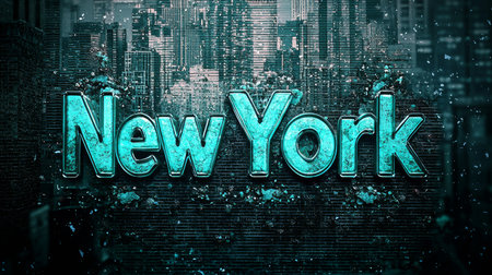 Turquoise Crystal New York City symbol art poster.の素材