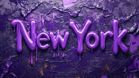 Violet Slime New York City symbol art poster.の素材