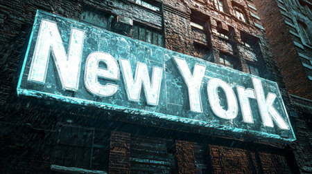 White Glass New York City symbol art poster.の素材