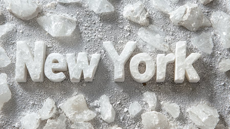 White Quartz Crystal New York City symbol art poster.の素材