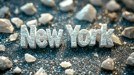 White Quartz Crystal New York City symbol art poster.の素材