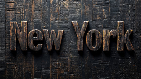 Wooden Ebony New York City symbol art poster.の素材