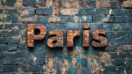 Ancient Brick Paris City symbol art poster.の素材
