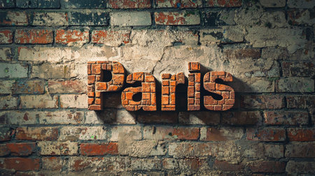 Brick Paris City symbol art poster.の素材