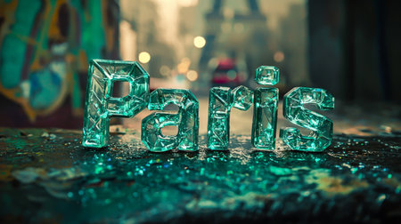 Emerald Crystal Paris City symbol art poster.の素材