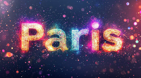 Holo Paris City symbol art poster.の素材