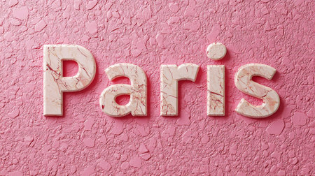 Pink Marble Paris City symbol art poster.の素材