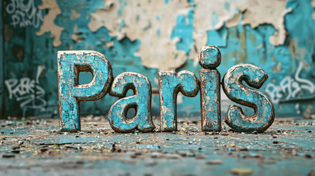 Turquoise Crystal Paris City symbol art poster.の素材