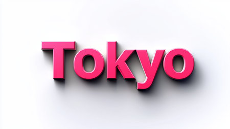 Tokyo City symbol art poster 3D Typography.の素材