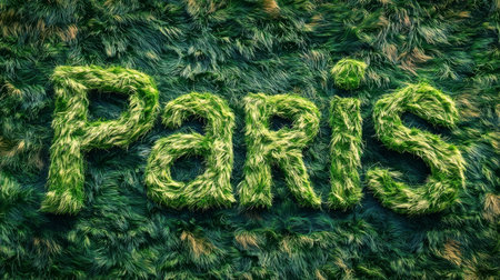 Green Fur Paris City symbol art poster.の素材