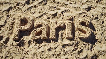 Sand Paris City symbol art poster.の素材