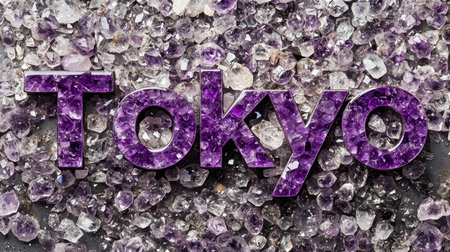 Amethyst Crystal Tokyo City symbol art poster.の素材
