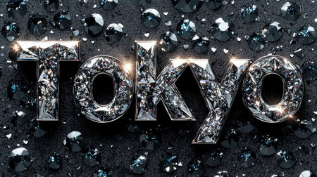 Black Diamond Crystal Tokyo City symbol art poster.の素材