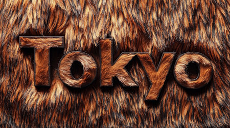 Brown Fur Tokyo City symbol art poster.の素材