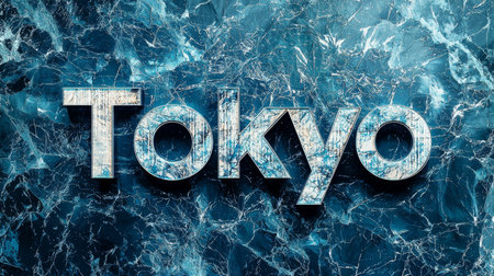 Blue Marble Tokyo City symbol art poster.の素材