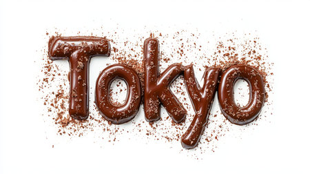 Tokyo City symbol art poster Chocolate Typography.の素材