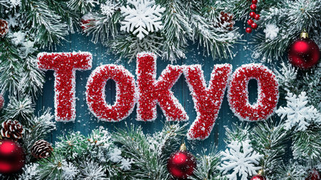 Christmas Tokyo City symbol art poster.の素材