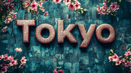Glossy Leather Tokyo City symbol art poster.の素材