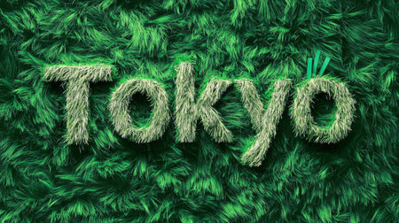 Green Fur Tokyo City symbol art poster.の素材