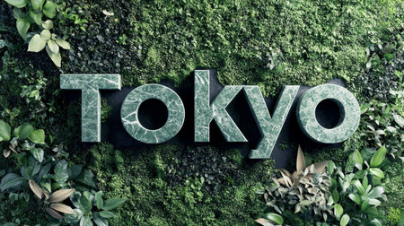 Green Marble Tokyo City symbol art poster.の素材