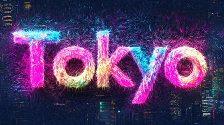 Holo Fur Tokyo City symbol art poster.の素材