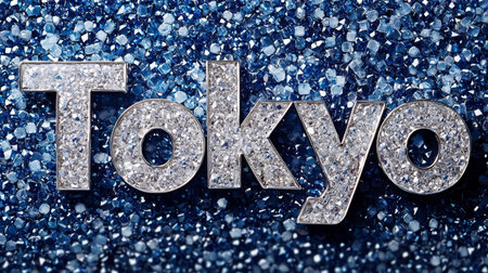 Iolite Crystal Tokyo City symbol art poster.の素材