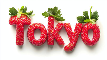 Tokyo City symbol art poster Strawberry Typography.の素材
