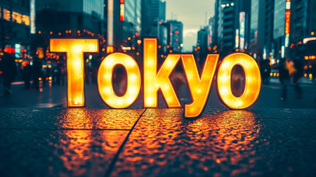 Sunset Tokyo City symbol art poster.の素材