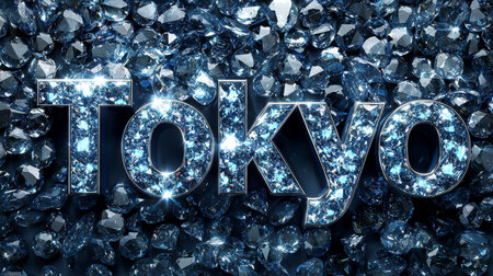 Tanzanite Crystal Tokyo City symbol art poster.の素材