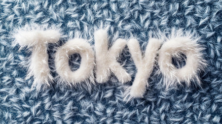 White Fur Tokyo City symbol art poster.の素材