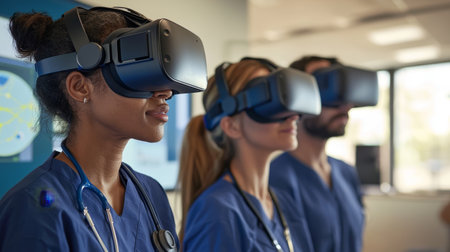 Photorealistic Virtual reality used for medical professional empathy trainingの素材