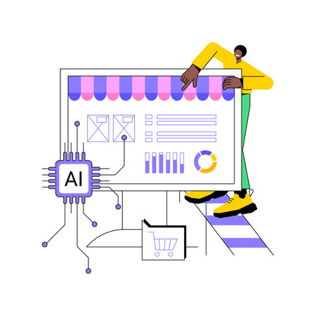 AI-Powered Predictive Stocking abstract concept vector illustration.のイラスト素材