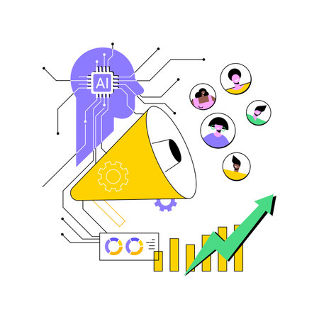 AI-Enhanced Marketing Campaigns abstract concept vector illustration.のイラスト素材