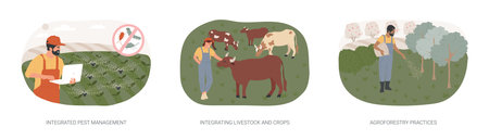 Sustainable agriculture plant cultivation isolated cartoon vector illustrations seのイラスト素材
