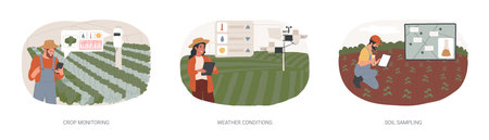 Sensors use in agriculture isolated cartoon vector illustrations seのイラスト素材