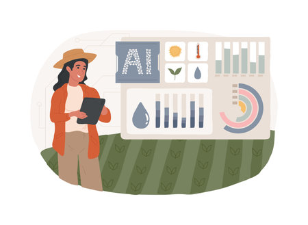 AI-Precision Agriculture abstract concept vector illustration.のイラスト素材