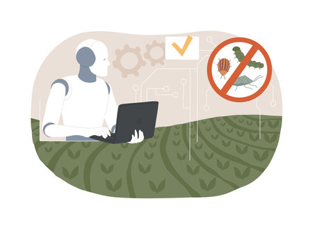 AI-Predictive Pest Management abstract concept vector illustration.のイラスト素材