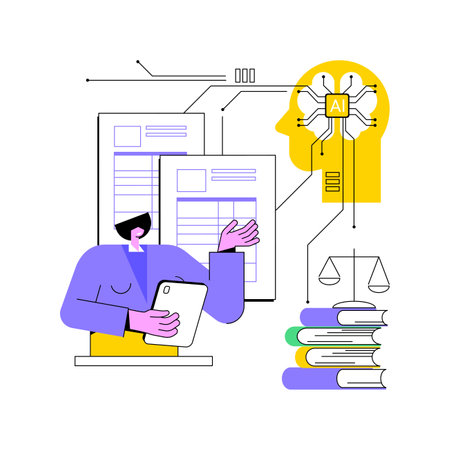 AI-Backed Legal Research abstract concept vector illustration.のイラスト素材
