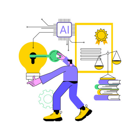 AI-Backed Intellectual Property Protection abstract concept vector illustration.のイラスト素材